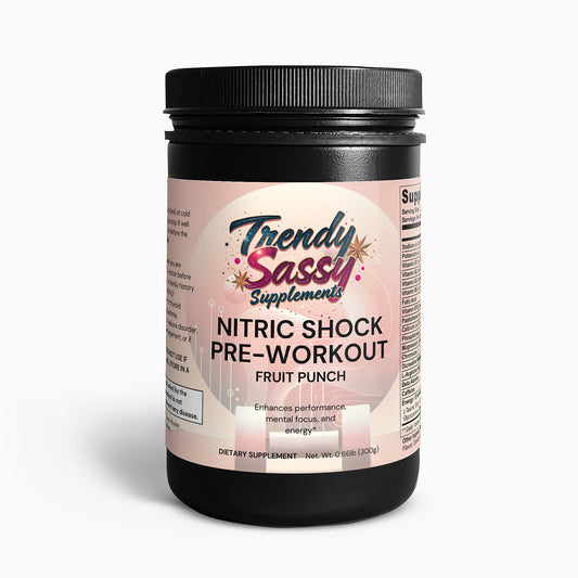 Nitric Shock Pre-Workout Powder (Fruit Punch) - Trendy Sassy Stylish