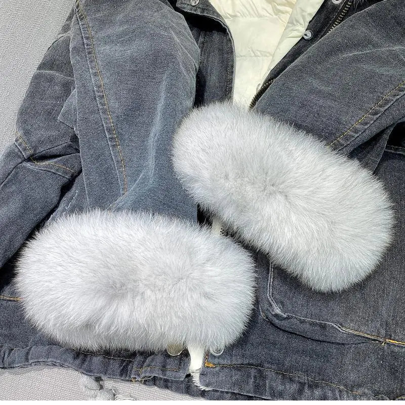 Denim and Fur Winter Jackets For Women