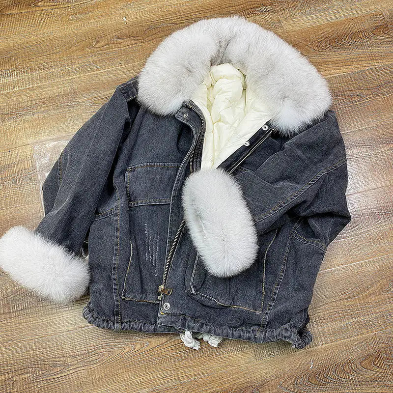 Denim and Fur Winter Jackets For Women