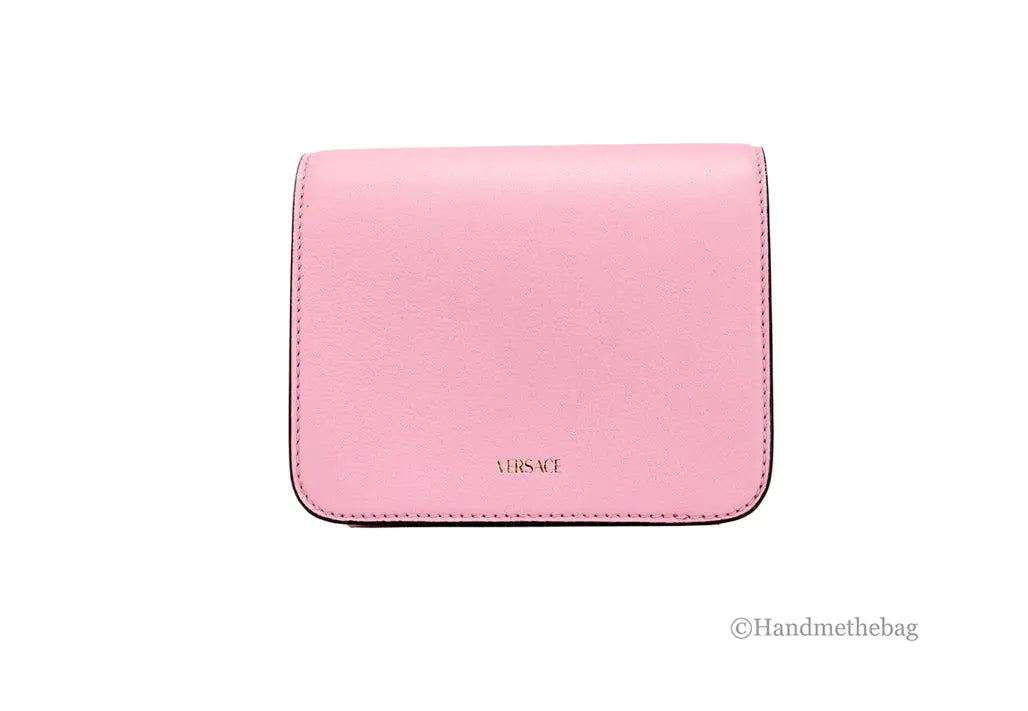 Versace La Medusa Small Pink Leather Evening Crossbody Bag - Trendy Sassy Stylish