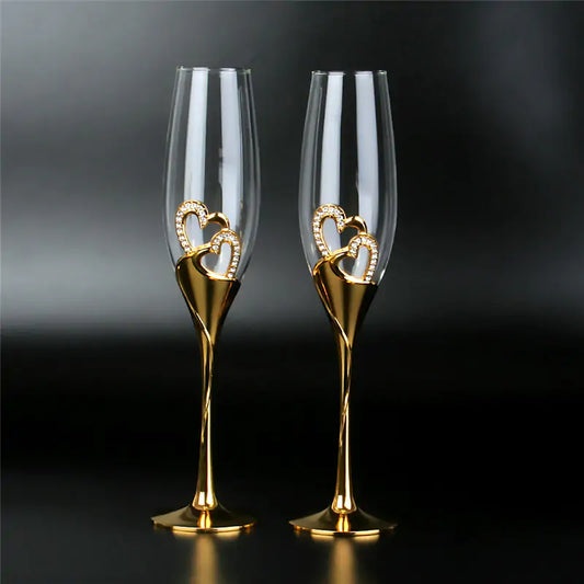 Crystal Wedding Champagne Glasses - Trendy Sassy Stylish