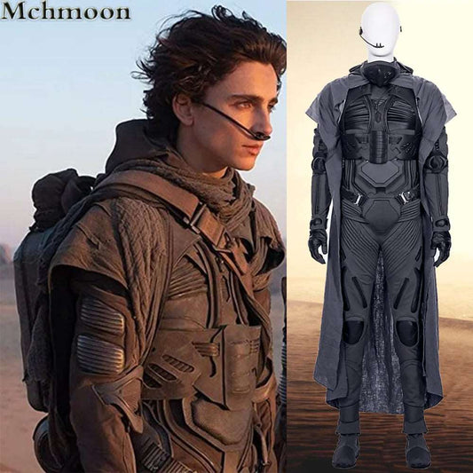 Arrakis Aka Dune Cosplay Costume Fremen Stillsuit Paul Atreides Costume Armor Suit with Vest Jumpsuit Cape Mask Halloween Outfit