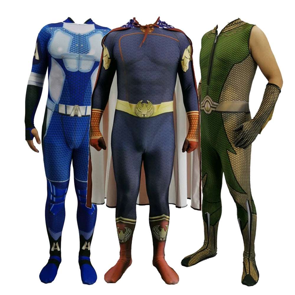 2020  Homelander The Deep Boys Cosplay Costume Halloween Costumes The Seven Homelander A-Train Super Hero Costumes Jumpsuits