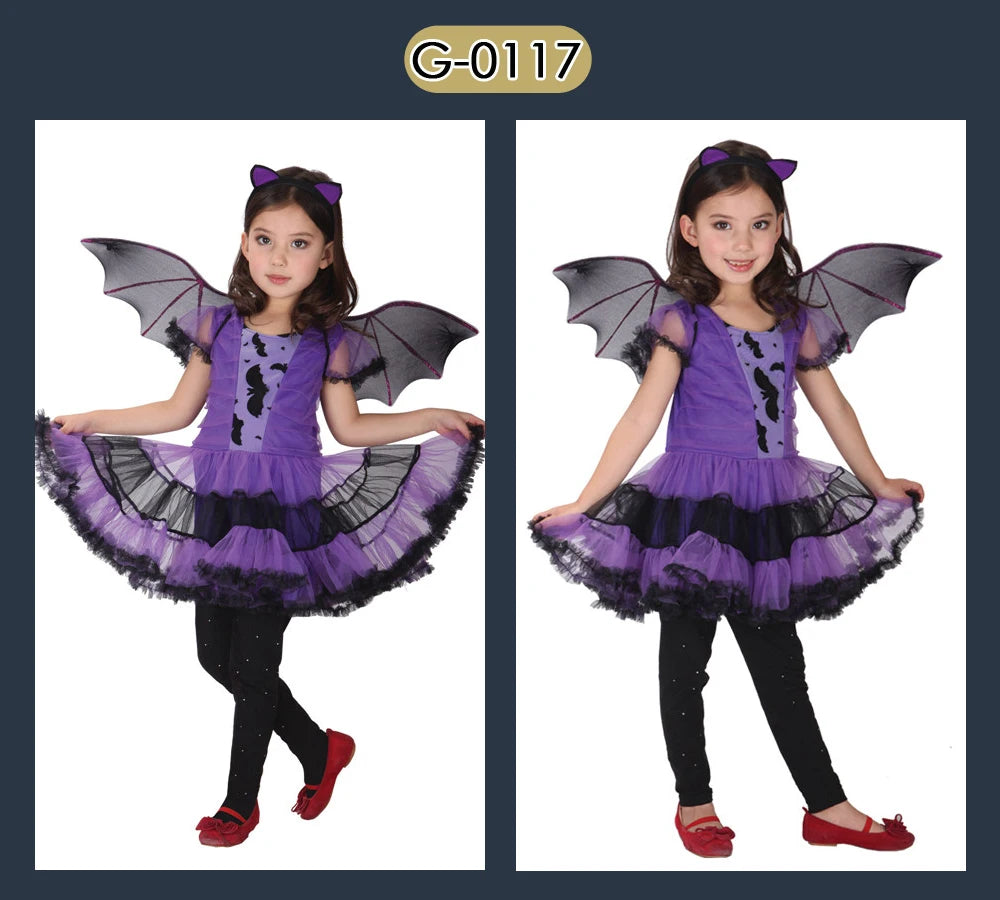 Umorden Kids Child Vampire Costume Count Dracula Cosplay Boys Vampiress for Girls Purim Halloween Party Fantasia Dress Up