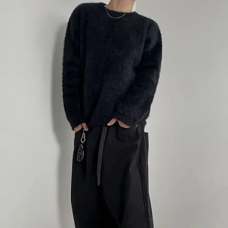 Men's Mink Wool Knit Pullover - Trendy Sassy Stylish