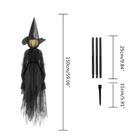 Lighted Halloween Witch Stake - Trendy Sassy Stylish