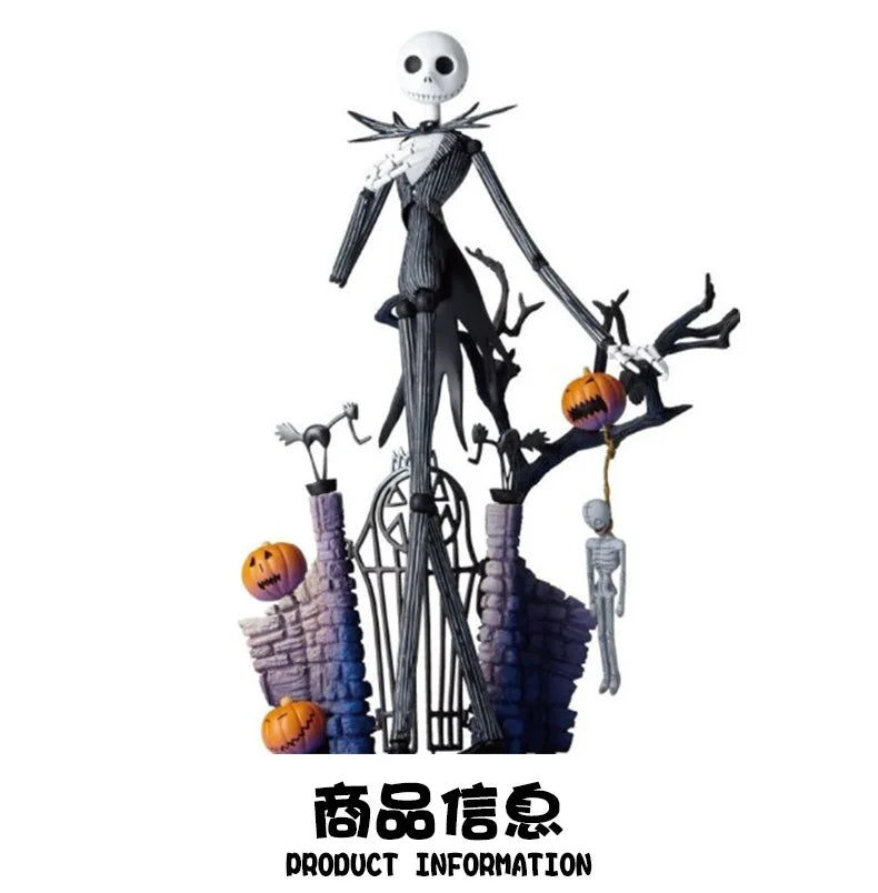 Jack Skelington Cosplay Costume Movie The Nightmare Cosplay Before Christmas Striped Top Pant Outfit Halloween Party Uniform