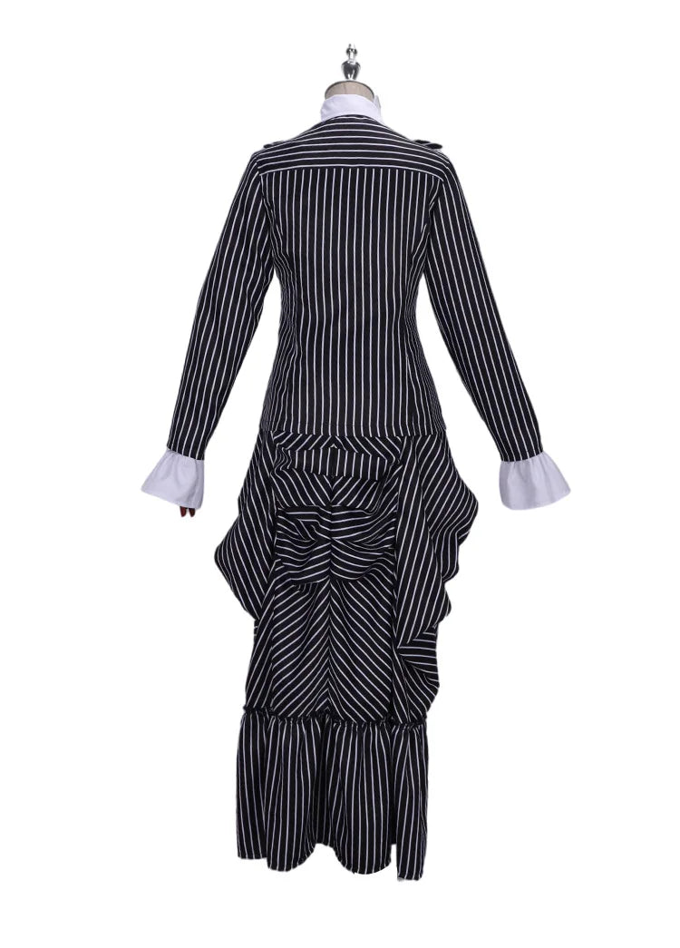 Jack Skelington Cosplay Costume Movie The Nightmare Cosplay Before Christmas Striped Top Pant Outfit Halloween Party Uniform