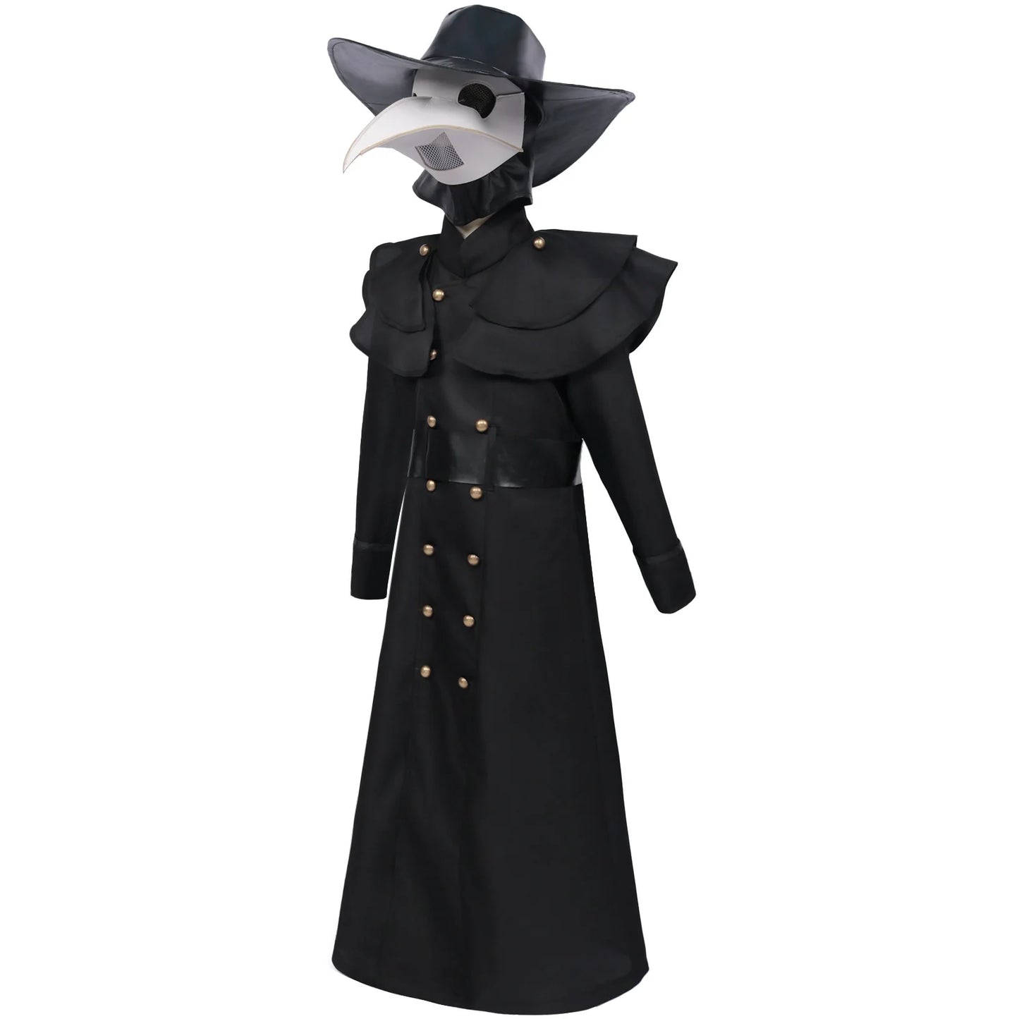 Halloween Medieval Hooded Robe Plague Doctor Costume crow long beaked mask suit Steampunk Priest Horror Wizard Cloak Cape