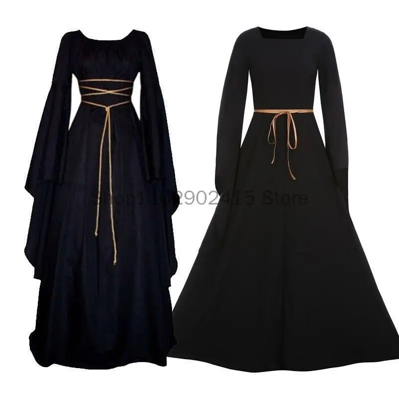 Medieval Witch Dress for Women Cosplay Vampire Bride Halloween Carnival Party Performance 2023 New Clothing Middle Ages Costumes