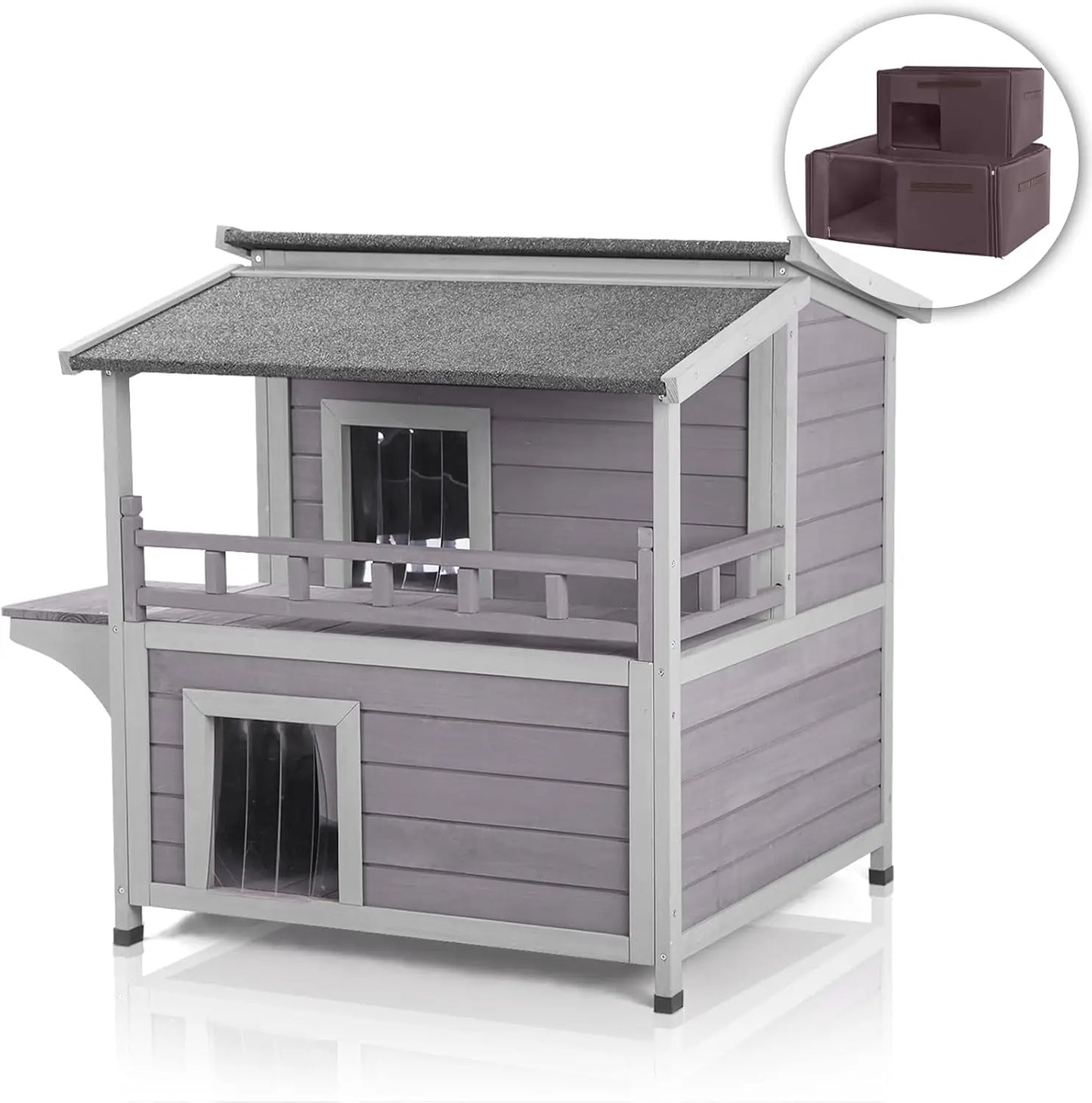 Insulated Outdoor Cat House, Waterproof, Weatherproof for Feral Cats