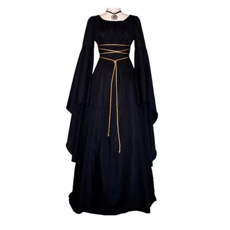 Medieval Witch Dress for Women Cosplay Vampire Bride Halloween Carnival Party Performance 2023 New Clothing Middle Ages Costumes