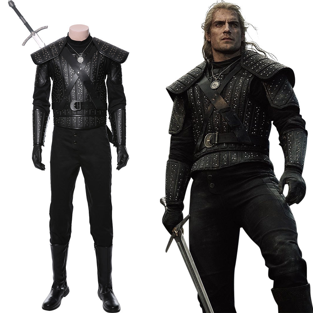 Geralt of Rivia Cosplay Men Witcher Costume Jacket Coat Pants Belt Cloak Outfit For Adult Male Fantasia Halloween Carnival Suit