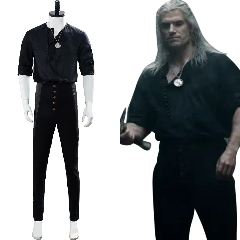 Geralt of Rivia Cosplay Men Witcher Costume Jacket Coat Pants Belt Cloak Outfit For Adult Male Fantasia Halloween Carnival Suit