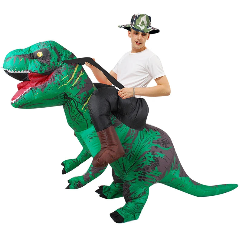 T-REX Monster Inflatable Costume Blow Up Cosplay Dinosaur Clothing Carnival Halloween Christma Dress For Man Woman Party Show