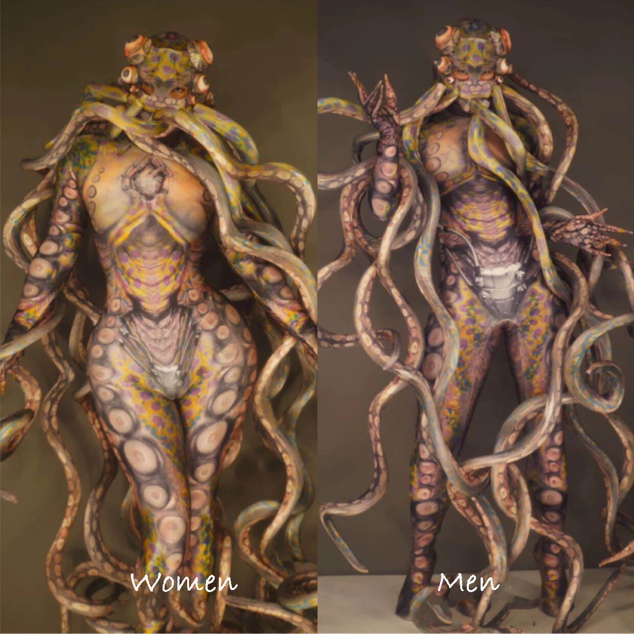 Tentacle Terrible Octopus Monster Cosplay Costume Women Men Scary Halloween Party Jumpsuit Adult Role Playing Dance Bodysuit