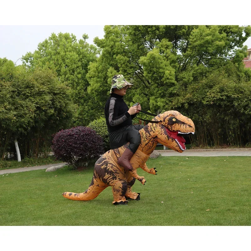 T-REX Monster Inflatable Costume Blow Up Cosplay Dinosaur Clothing Carnival Halloween Christma Dress For Man Woman Party Show