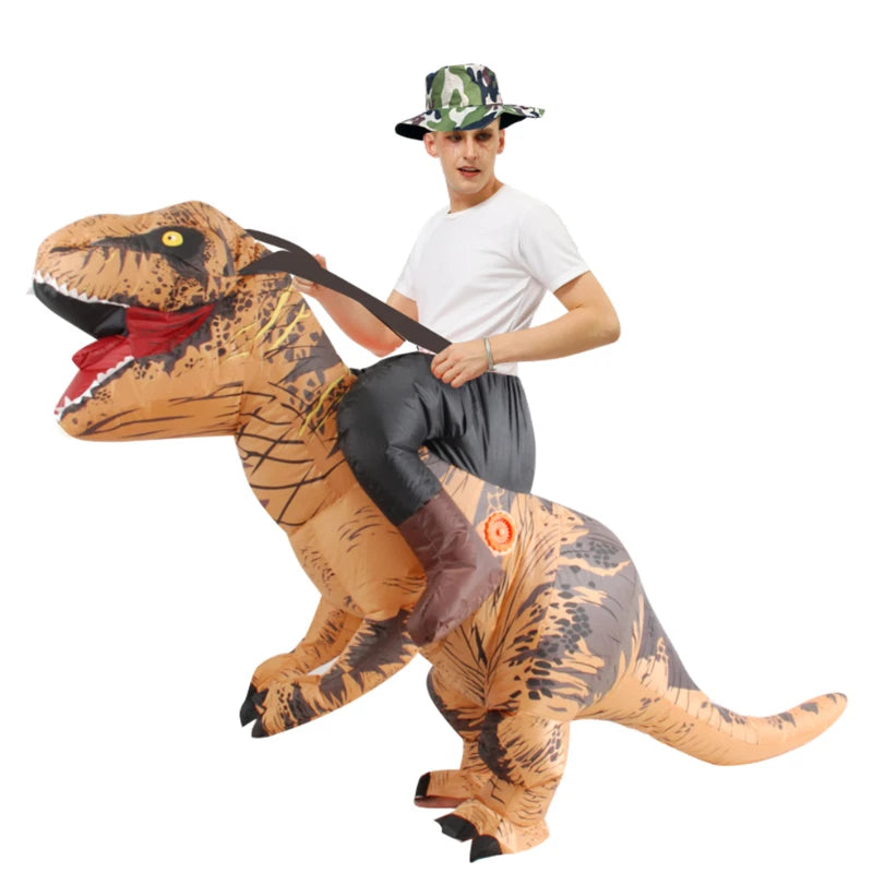 T-REX Monster Inflatable Costume Blow Up Cosplay Dinosaur Clothing Carnival Halloween Christma Dress For Man Woman Party Show