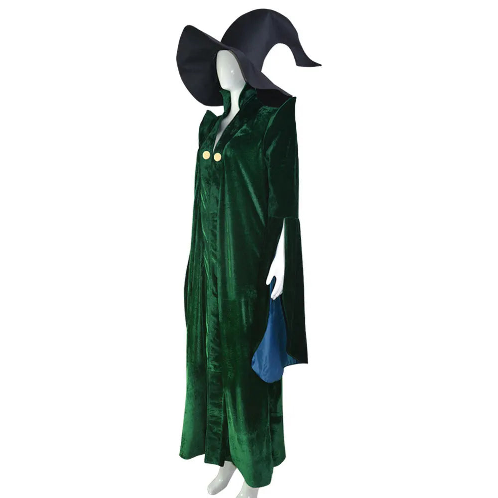 High Quality Professor Minerva McGonagall Cosplay Costume Green Cape Velvet Role Play Cloak Halloween Adults Children Costume