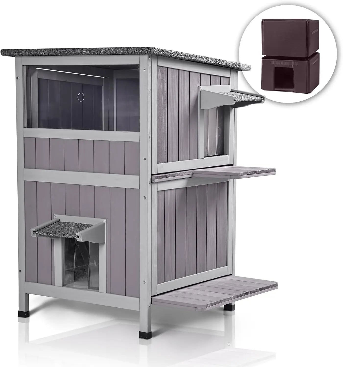 Insulated Outdoor Cat House, Waterproof, Weatherproof for Feral Cats