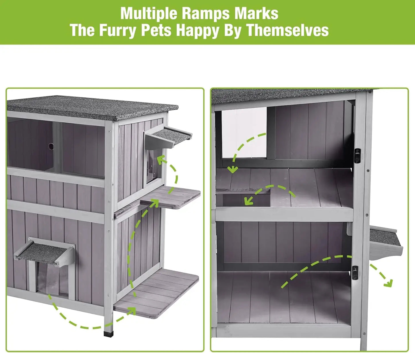 Insulated Outdoor Cat House, Waterproof, Weatherproof for Feral Cats