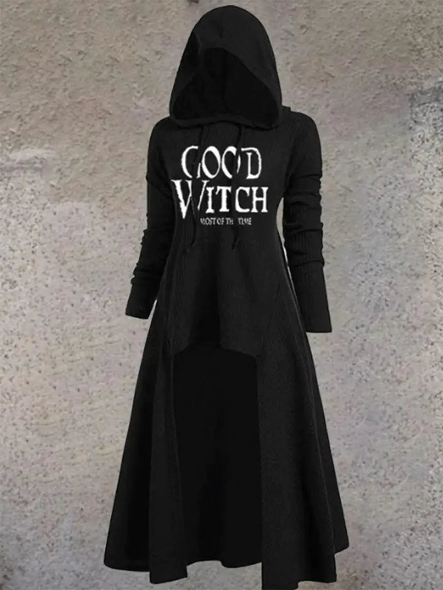 Good Witch Long Sleeve Hooded Irregular  Halloween Top - Trendy Sassy Stylish