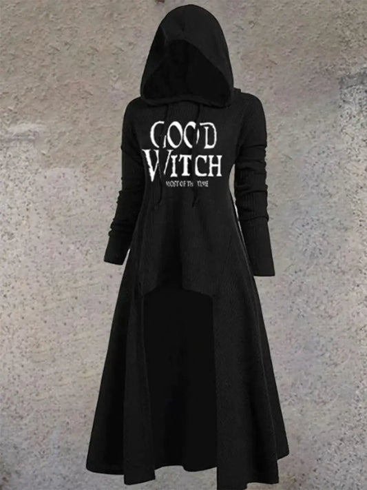 Good Witch Long Sleeve Hooded Irregular  Halloween Top - Trendy Sassy Stylish