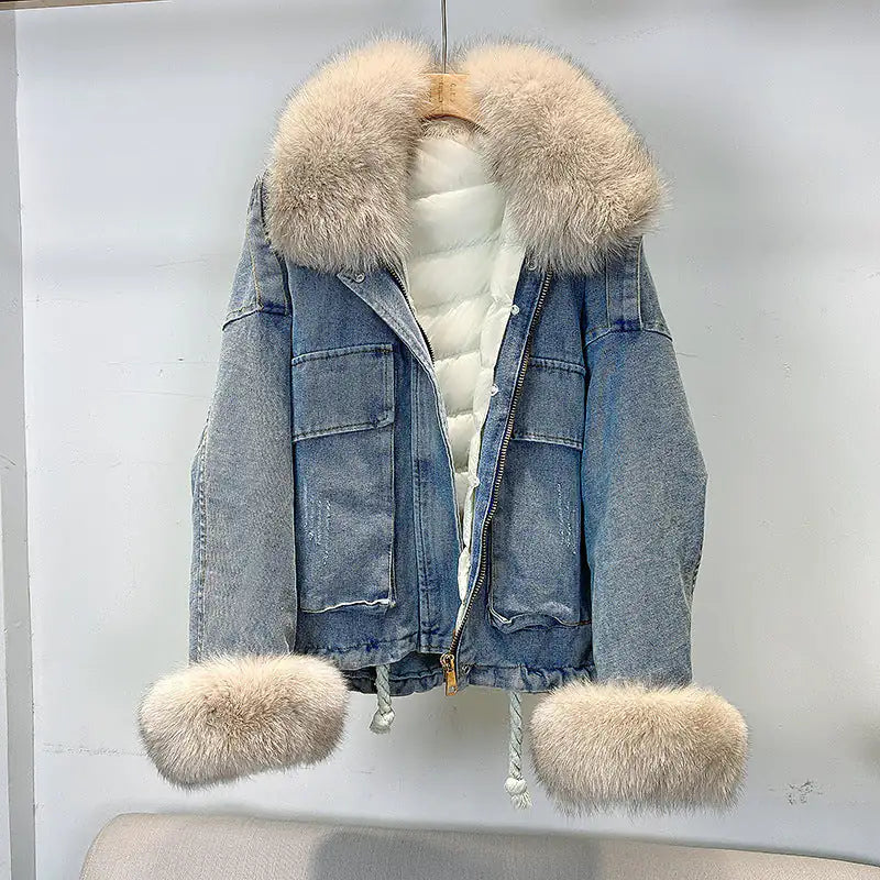 Denim and Fur Winter Jackets For Women