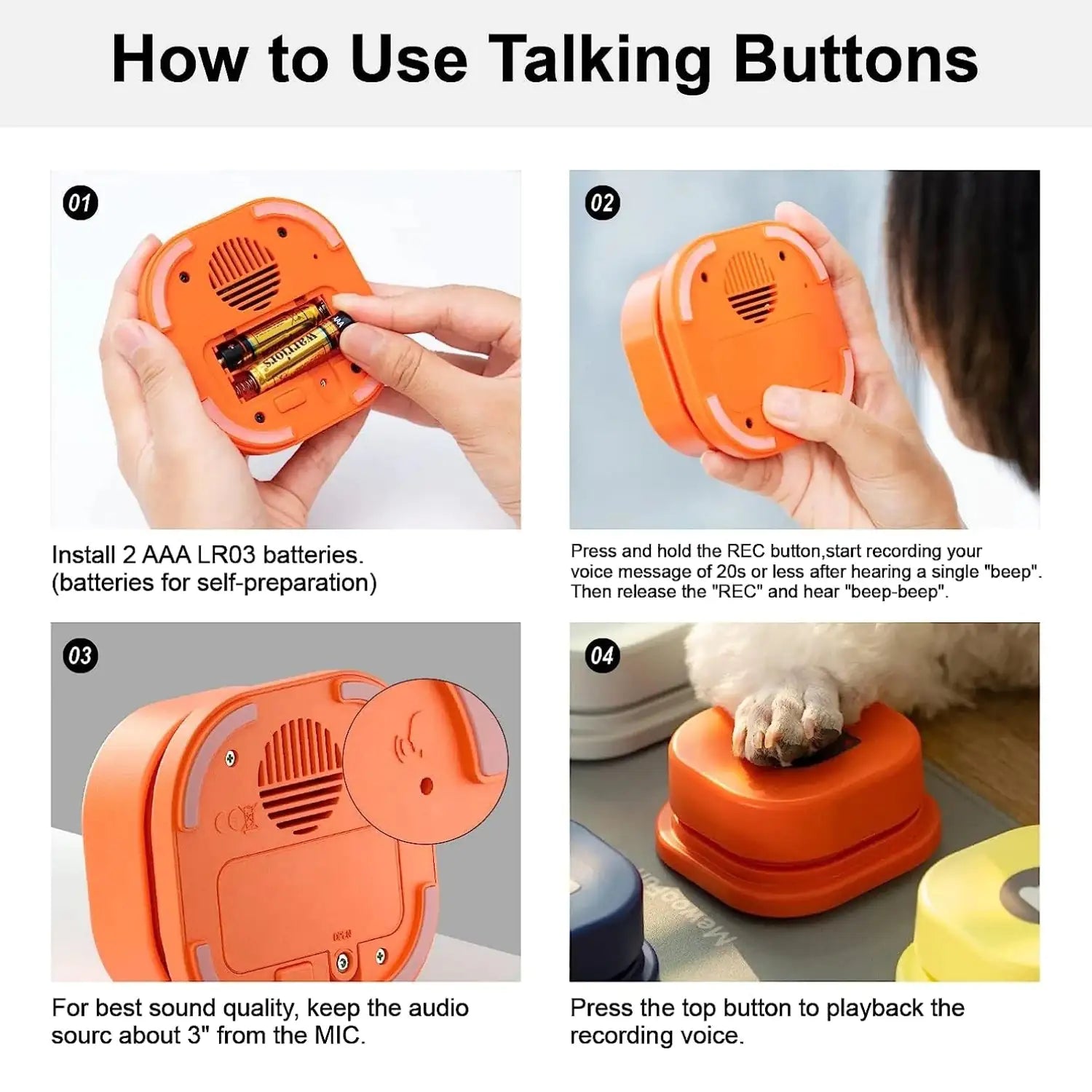 Training Buzzer Recordable Talking Button - Trendy Sassy Stylish