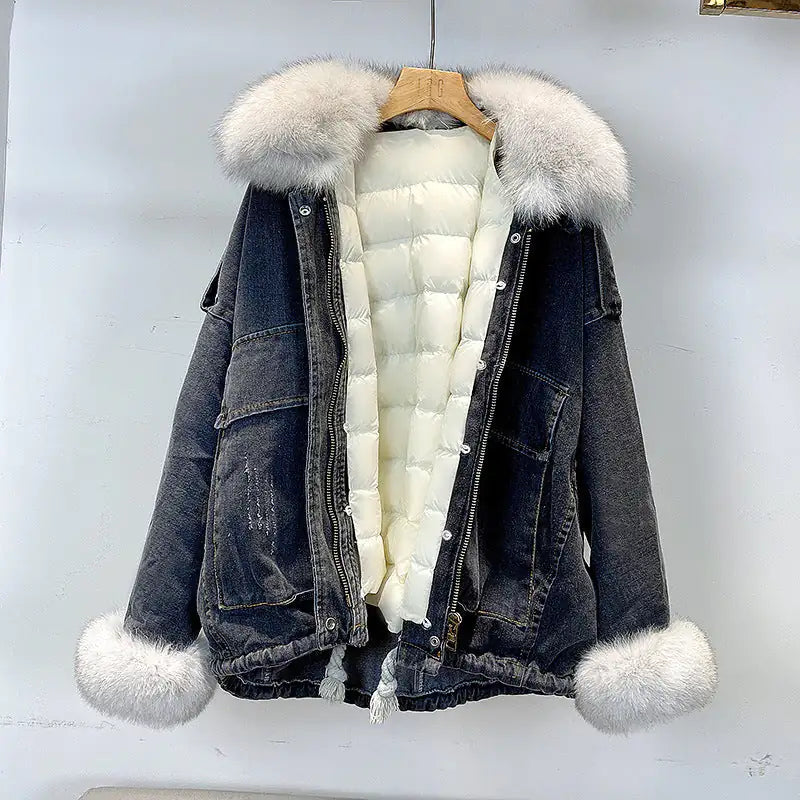 Denim and Fur Winter Jackets For Women