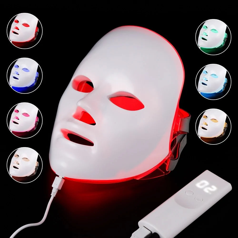 7 Colors LED Photon Therapy Facial Mask - Trendy Sassy Stylish