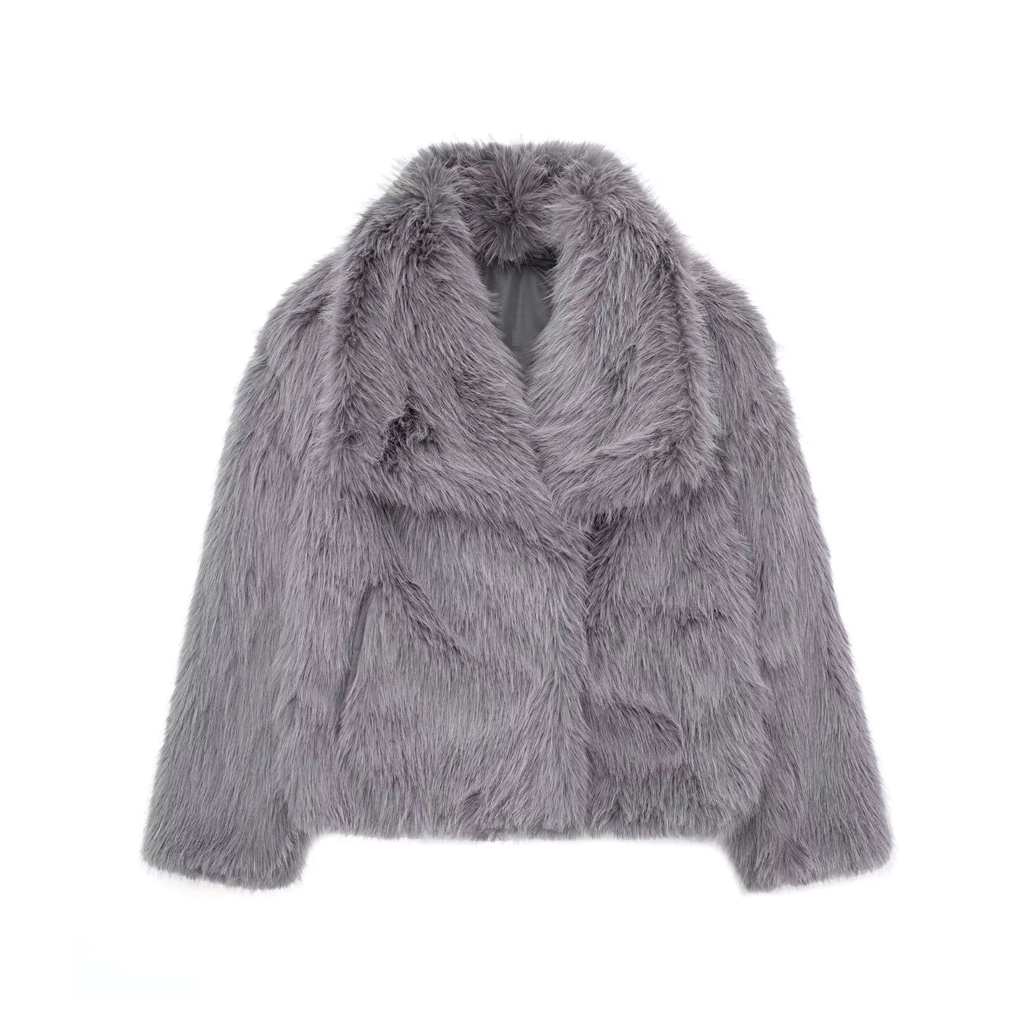 Women's Faux Fox Fur Coat: Luxe Furry Jacket for Autumn and Winter - Trendy Sassy Stylish