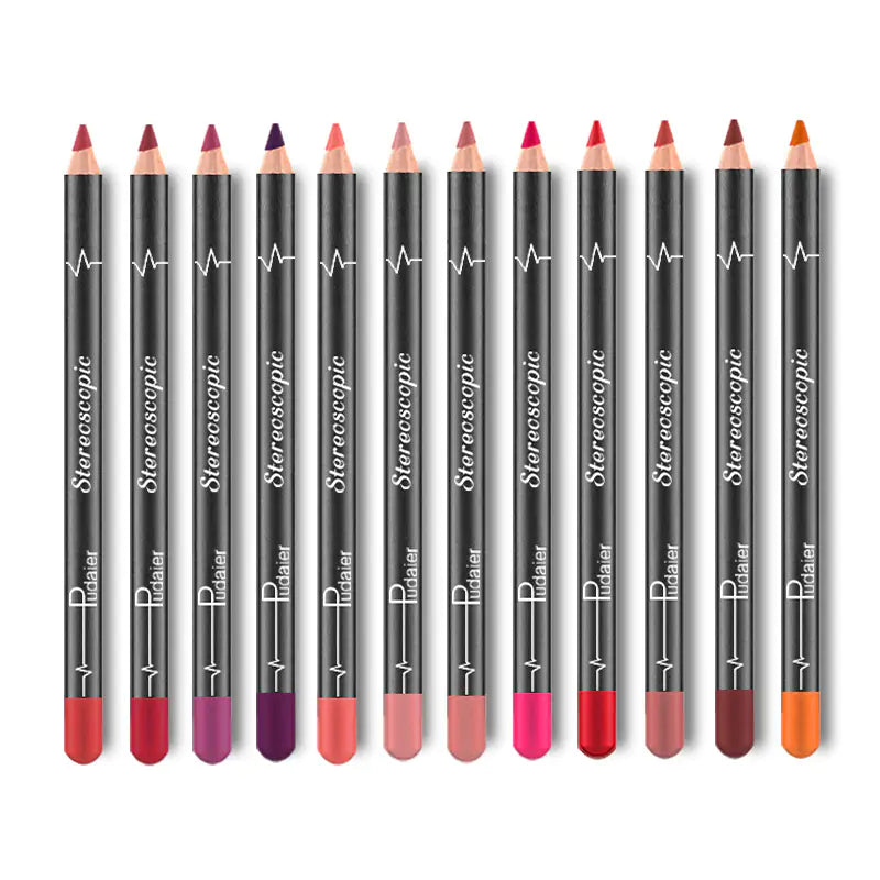 12 Colors Lip Liner Pencil - Trendy Sassy Stylish