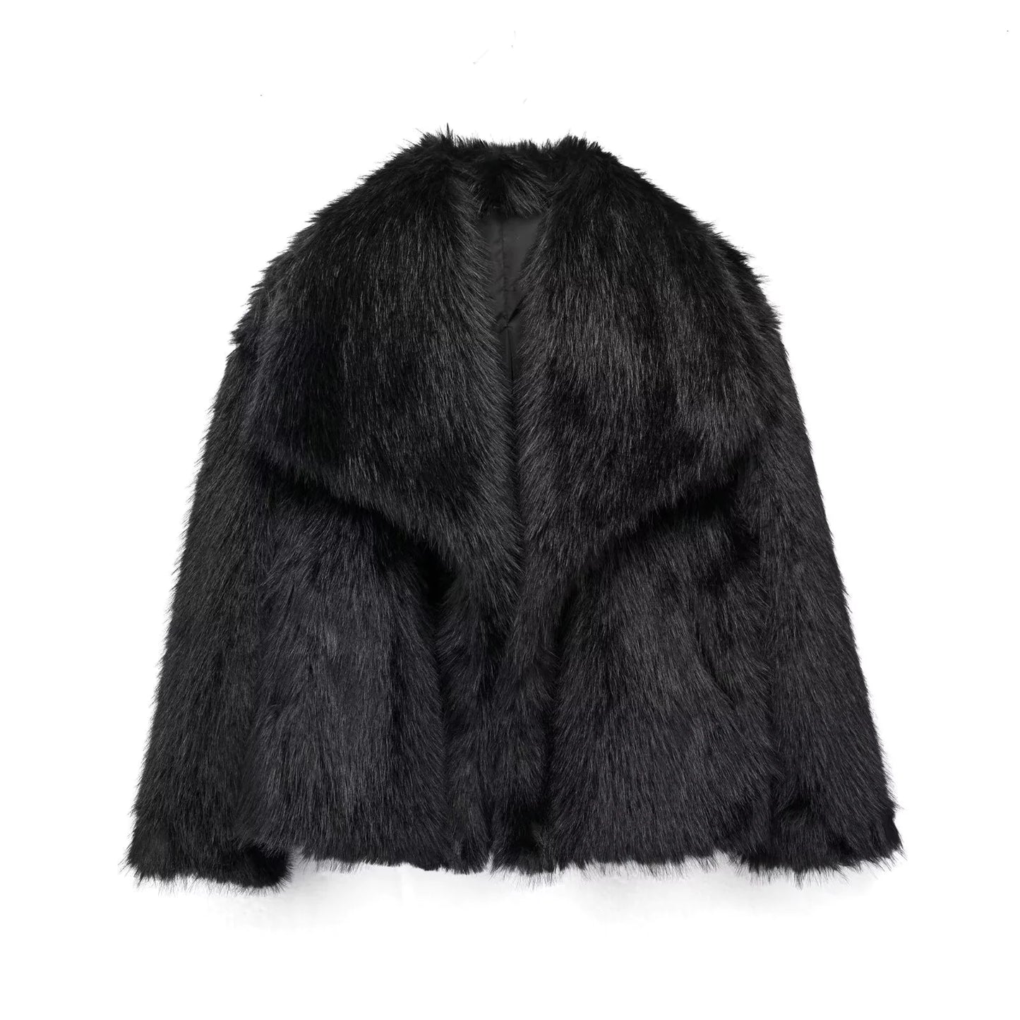 Women's Faux Fox Fur Coat: Luxe Furry Jacket for Autumn and Winter - Trendy Sassy Stylish