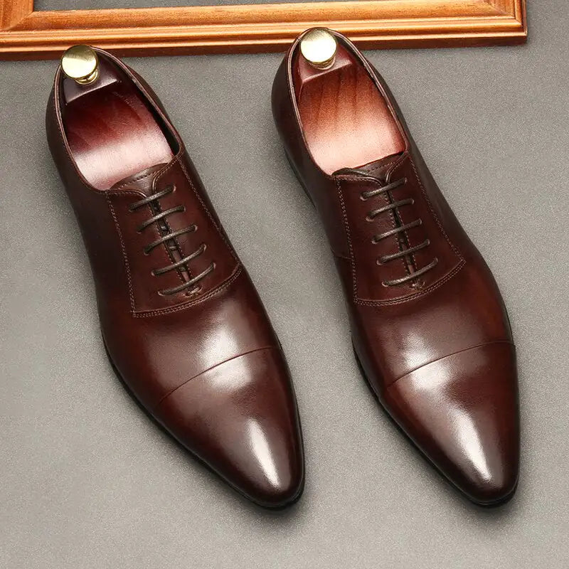 Luxury Red bottom Leather Oxford Shoes For Men - Trendy Sassy Stylish