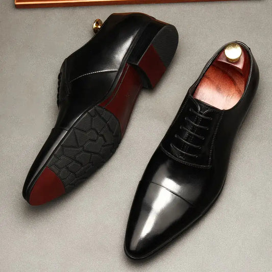 Luxury Red bottom Leather Oxford Shoes For Men - Trendy Sassy Stylish