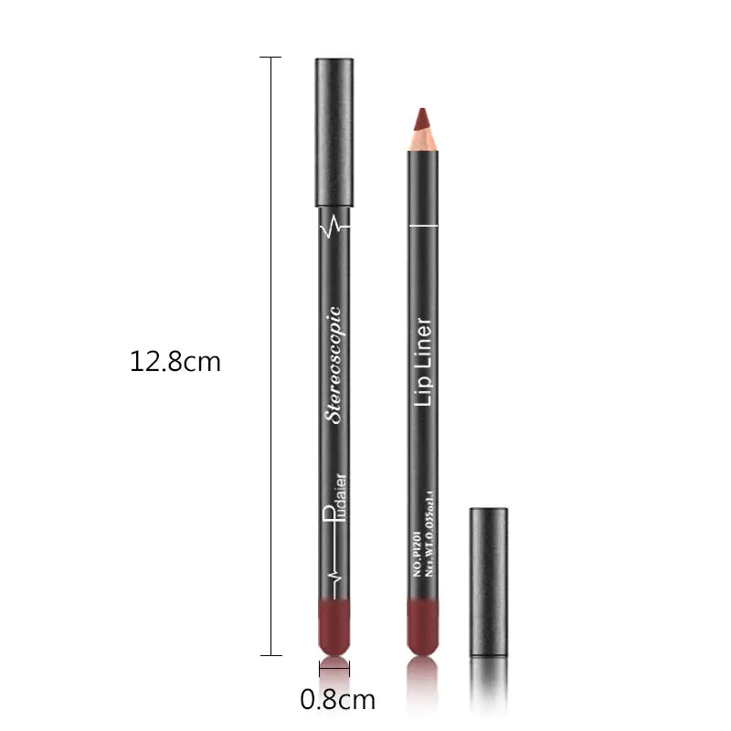 12 Colors Lip Liner Pencil - Trendy Sassy Stylish