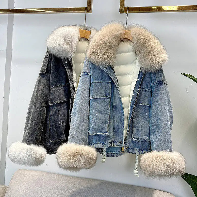 Denim and Fur Winter Jackets For Women