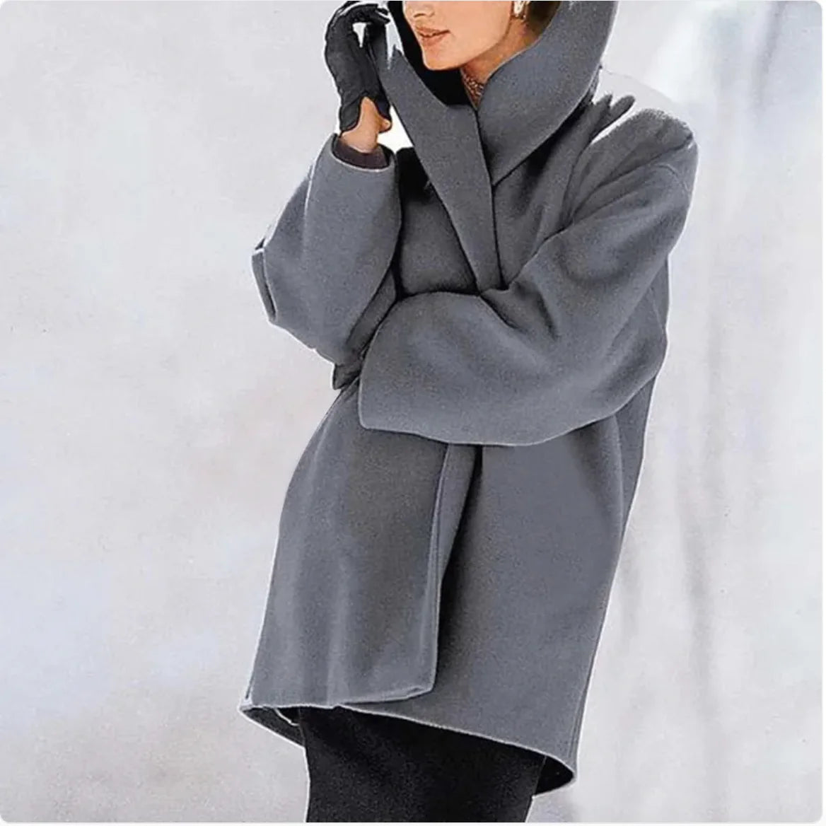 Round neck loose hooded woolen cloth - Trendy Sassy Stylish