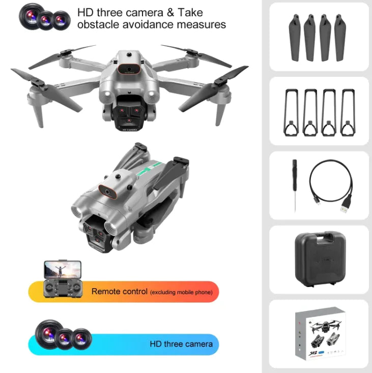 S92 Remote Control Quadcopter with Triple Camera & Optical Flow Positioning - Trendy Sassy Stylish