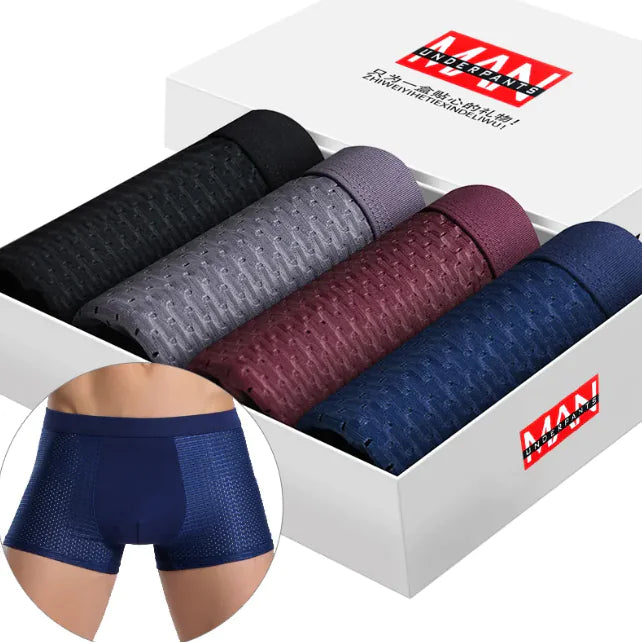 Men's Boxed Ice Silk Boxer - Trendy Sassy Stylish