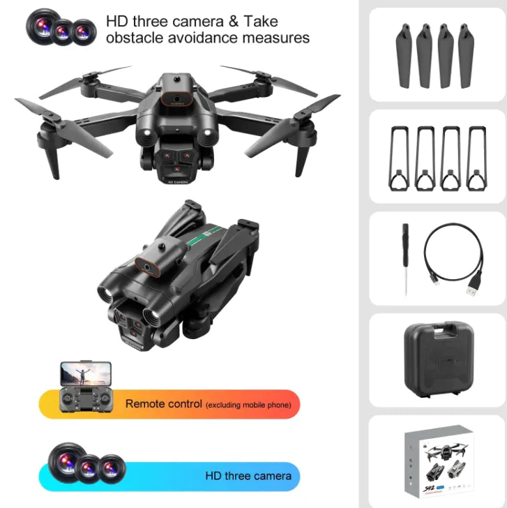 S92 Remote Control Quadcopter with Triple Camera & Optical Flow Positioning - Trendy Sassy Stylish