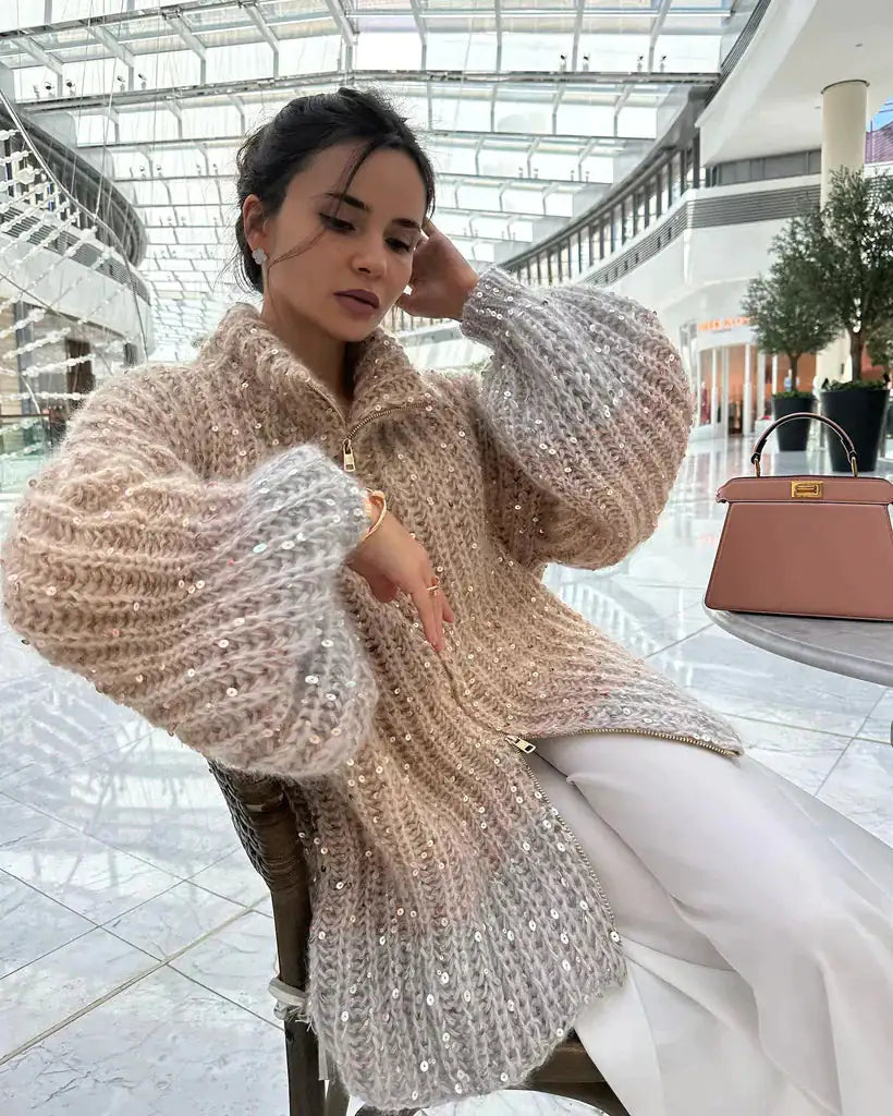 Elegant Sequin Sweater Women