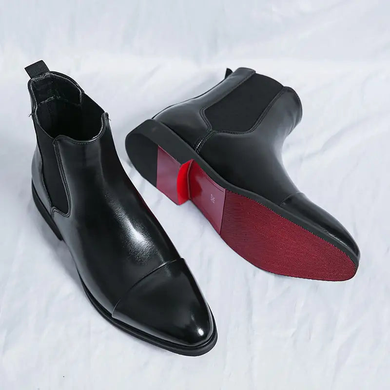 Red Bottom Chelsea Boots For Men - Trendy Sassy Stylish