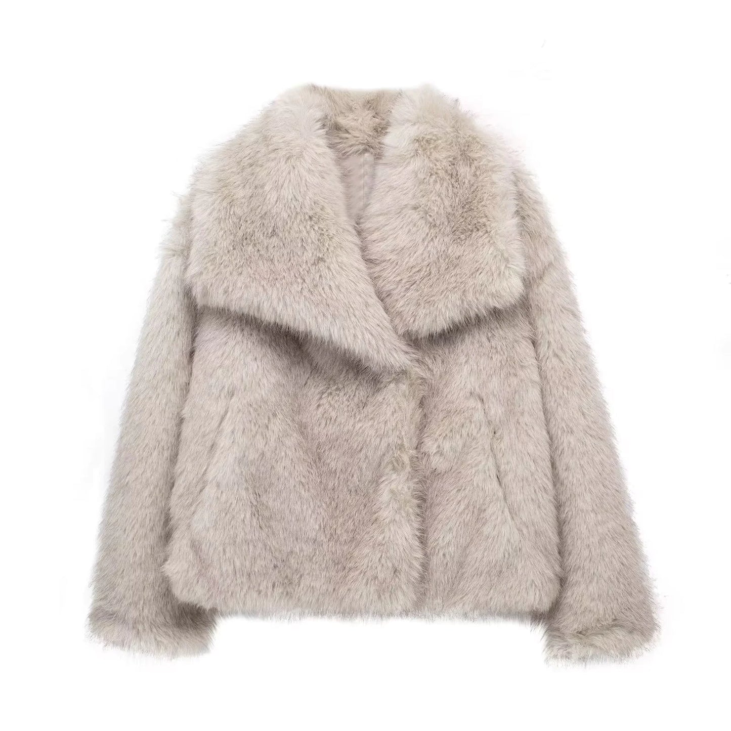 Women's Faux Fox Fur Coat: Luxe Furry Jacket for Autumn and Winter - Trendy Sassy Stylish